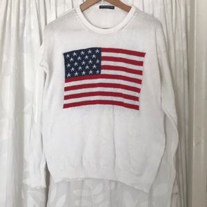 Cotton sweater w/American flag brandy Melville